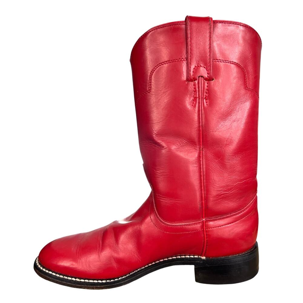 Vintage Tony Lama Women’s Red Leather Roper Cowgirl Boots Size US 6 - Picture 4 of 11